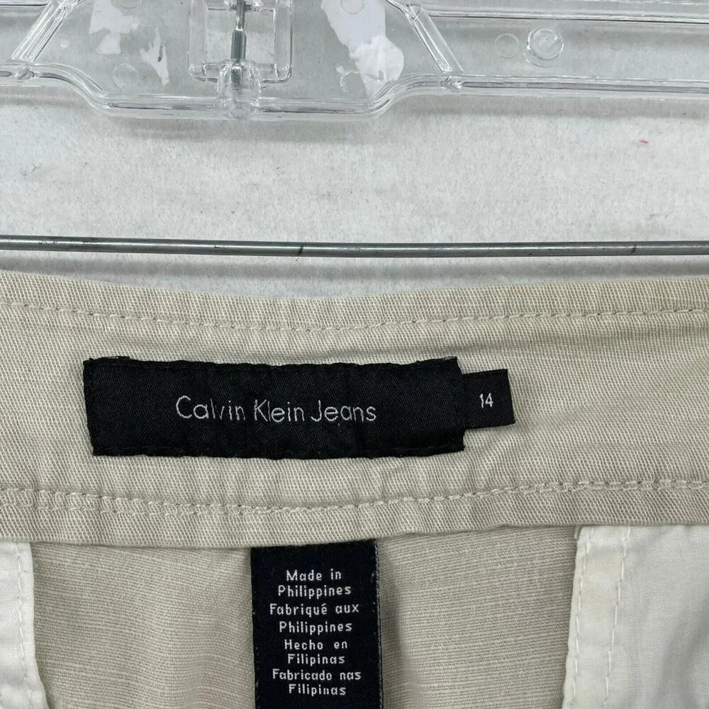 Calvin Klein Jeans Women's Sz 14 Beige Straight Ankle High-Rise Stretch Pockets - Picture 11 of 12